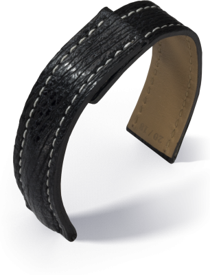Eulux - Shark - vhodný pre hodinky Breitling - čierny - kožený remienok