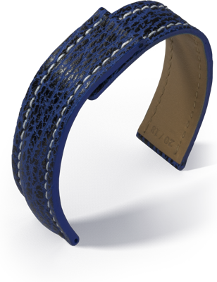 Eulux - Shark - vhodný pre hodinky Breitling - modrý - kožený remienok