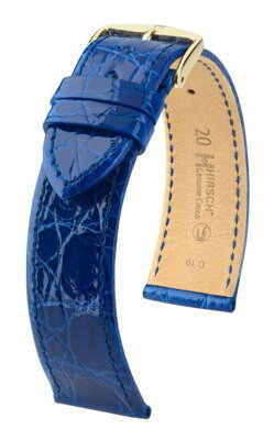 Hirsch Genuine croco - kráľovský modrý - kožený remienok