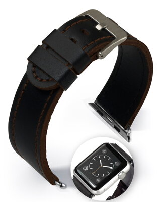Dallas - Smart Apple Watch - tmavohnedý - kožený remienok