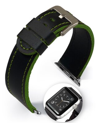 Dallas - Smart Apple Watch - zelený - kožený remienok