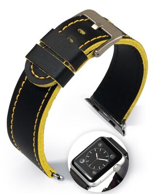 Dallas - Smart Apple Watch - žltý - kožený remienok