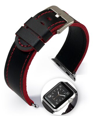 Dallas - Smart Apple Watch - červený - kožený remienok