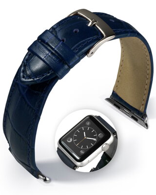 Denver - Smart Apple Watch - modrý - kožený remienok