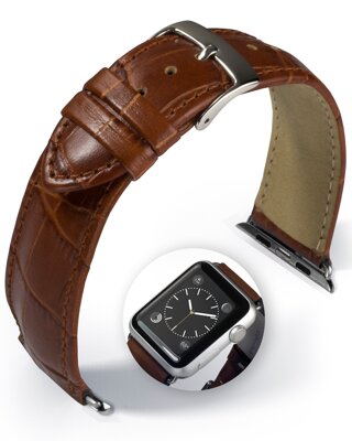 Denver - Smart Apple Watch - svetlohnedý - kožený remienok