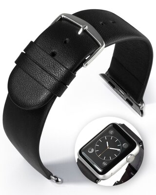 Detroit - Smart Apple Watch - čierny - kožený remienok