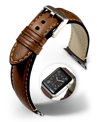 Miami - Smart Apple Watch - tmavohnedý - kožený remienok