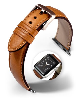 Miami - Smart Apple Watch - zlatohnedý - kožený remienok