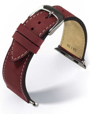 Smart Wear Single Apple Watch - červený - kožený remienok
