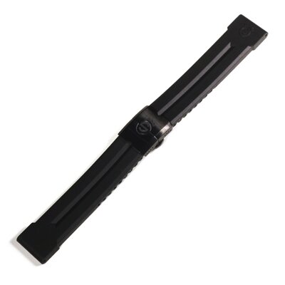 Steinhart gumený remienok s preklápacou sponou a šírkou 24 mm - farba čierna s pvd povrchovou úpravou