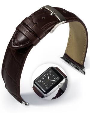 Denver - Smart Apple Watch - tmavohnedý - kožený remienok